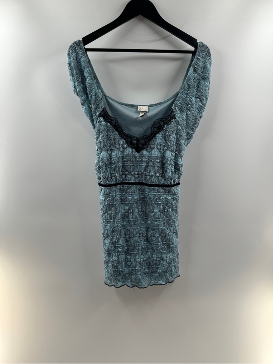 Venezia Tops - Venezia Blue Lace Trim Ruched Top – Women's 14/16